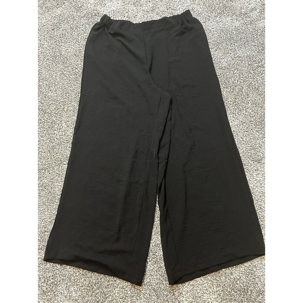 Shein Curve Flowy Black Women's Pants 3XL Elastic Waistband
